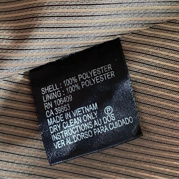 TAHARI Blazer Jacket Brown Black 6 Petite Office Classic Minimalist - Picture 9 of 9